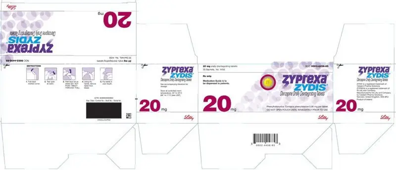 PACKAGE LABEL - ZYPREXA ZYDIS 20 mg tablet, 30 sachets, trade
