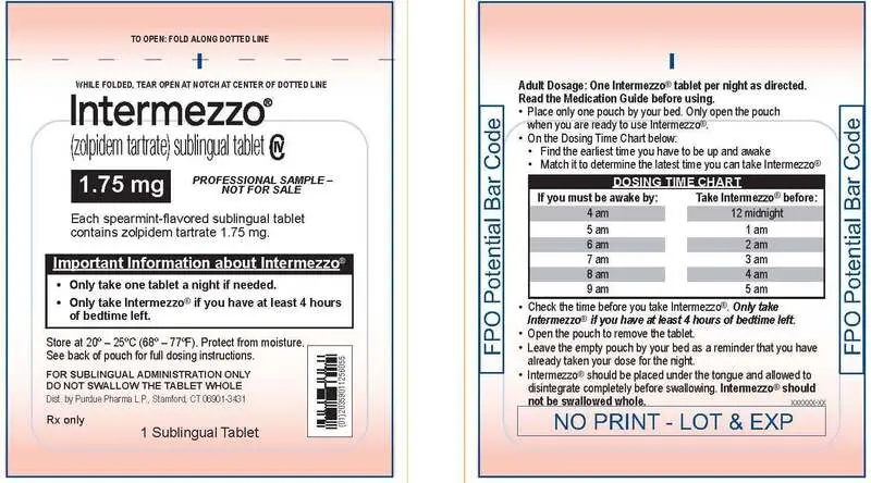 INTERMEZZO (zolpidem tartrate) sublingual tablets