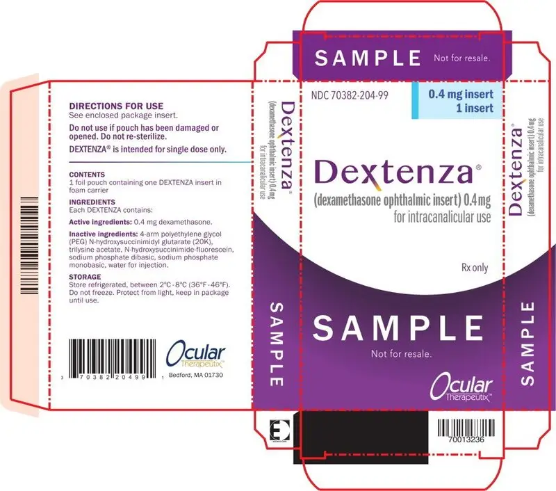 Principal Display Panel – Dextenza Sample 1 ct Box Label
