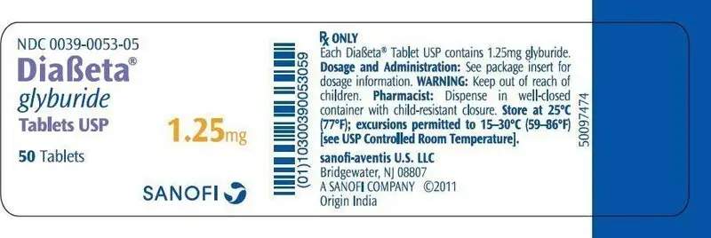 PRINCIPAL DISPLAY PANEL - 1.25mg 50 Tablet Label