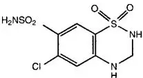 Hydrochlorothiazide structural formula 