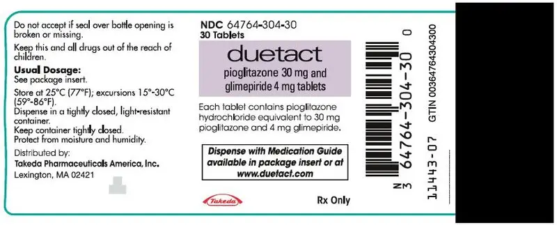 PRINCIPAL DISPLAY PANEL - 30 mg/4 mg Tablet Bottle Label