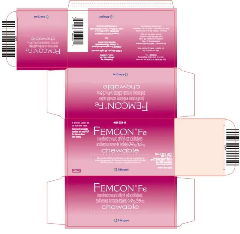 FEMCON Fe
NDC 0023-5970-05
5 Blister Cards of 
25 Tablets each
Allergan

