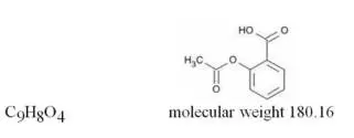 The following structural formula for Aspirin (benzoic acid, 2-(acetyloxy)-) is a nonsteroidal anti-inflammatory drug. 