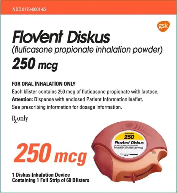 Flovent Diskus 250 mcg 60 dose carton