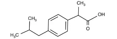 This is an image of the structural formula for ibuprofen.