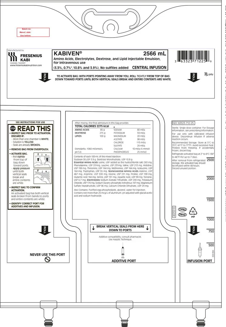 PACKAGE LABEL - PRINCIPAL DISPLAY PANEL - KABIVEN® 566 mL Bag Label
