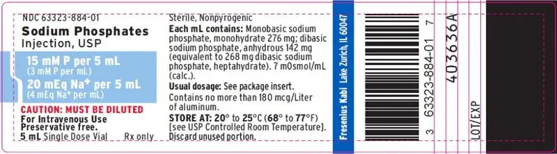 PACKAGE LABEL - PRINCIPAL DISPLAY – Sodium Phosphates Injection, USP 5 mL Vial Label
