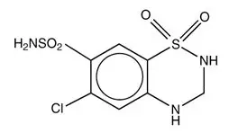 Hydrochlorothiazide Structural Formula