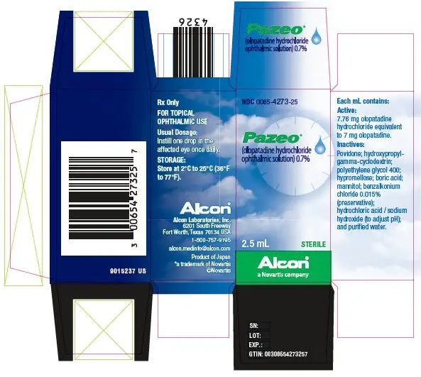 PRINCIPAL DISPLAY PANEL
							FOR INTRANASAL USE ONLY
							Rx Only
							NDC 0078-0834-30
							Patanase®
							(olopatadine hydrochloride)
							Nasal Spray, 665 mcg
							240 Metered Sprays Net Fill Weight 30.5g
							NOVARTIS
							