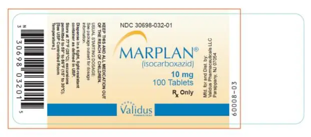 NDC 30698-032-01
MARPLAN® 
(isocarboxazid) 
10 mg
100 Tablets
Rx Only
