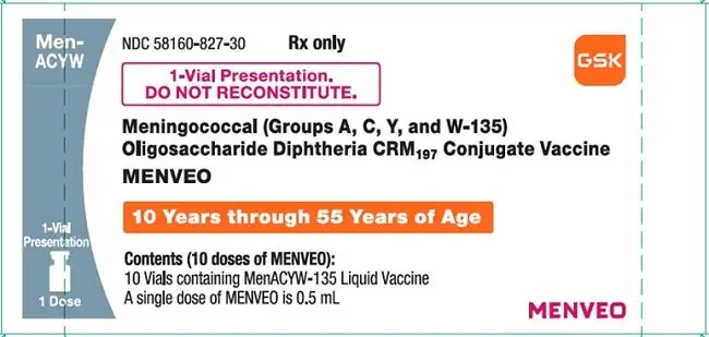 Menveo Liquid 10 dose carton