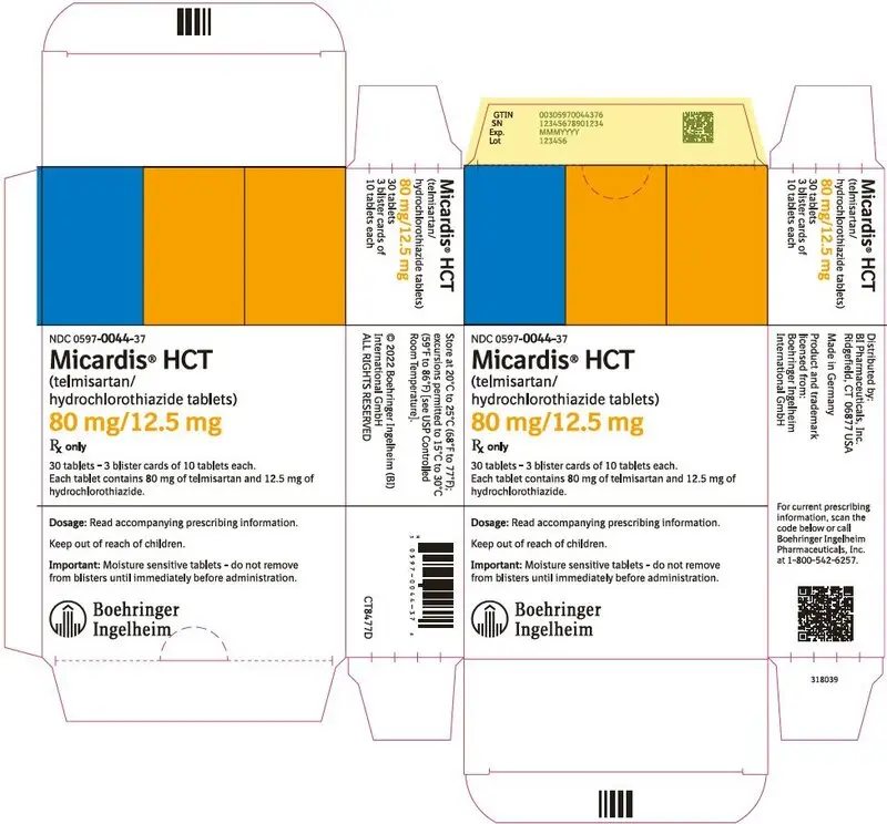 PRINCIPAL DISPLAY PANEL - 80 mg/12.5 mg Tablet Blister Pack Carton