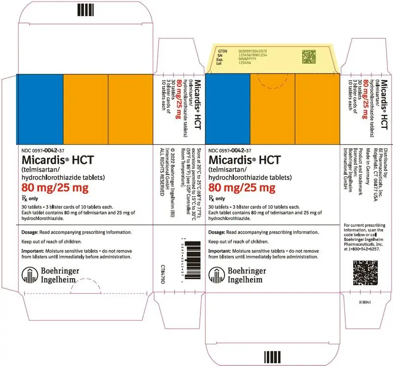 PRINCIPAL DISPLAY PANEL - 80 mg/25 mg Tablet Blister Pack Carton