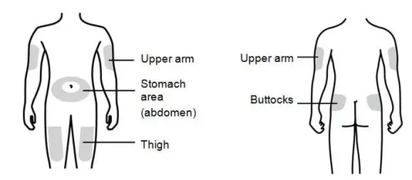 Hold the pinch.  Insert the needle into the skin at a 45 to 90 degree angle.