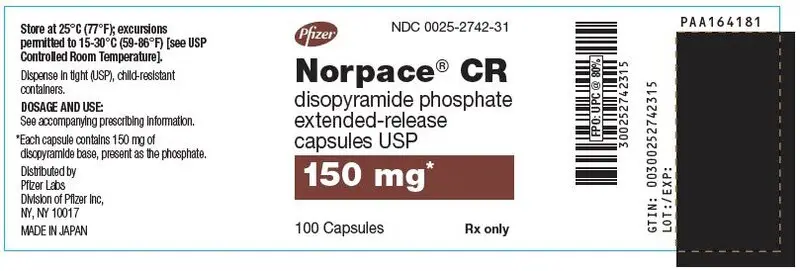 Principle Display Panel - 150 mg Capsule Bottle Label - NDC 0025-2742-31