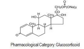 The chemical structure for prednisolone sodium phosphate. 