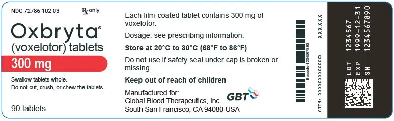 PRINCIPAL DISPLAY PANEL - 300 mg Tablet Bottle Label - 72786-102