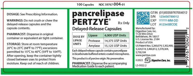 PRINCIPAL DISPLAY PANEL - 100 Capsule Bottle Label - 59767-004