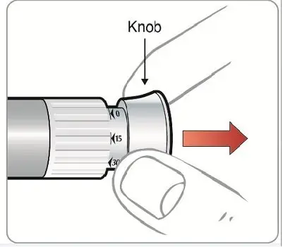 Figure L - 120mcg pull knob out