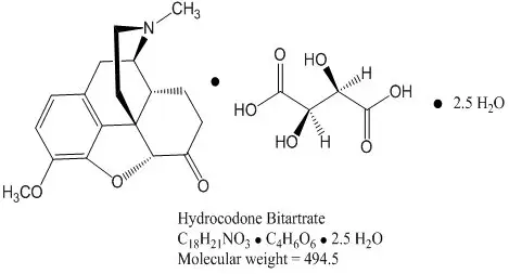 Hydrocodone Bitartrate Chemical Structure