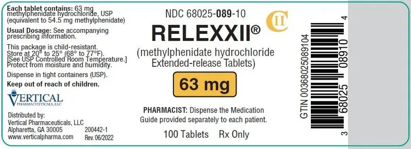 RELEXXII 63 mg 100ct Bottle Label