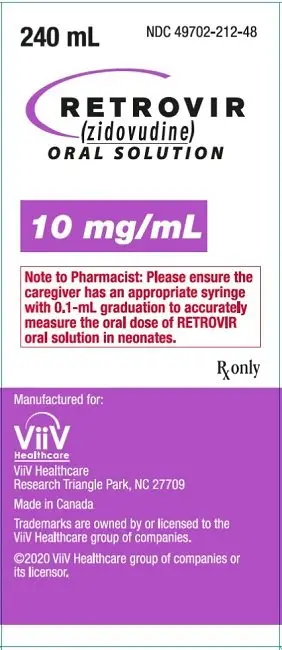 Retrovir Oral Solution 240 mL carton