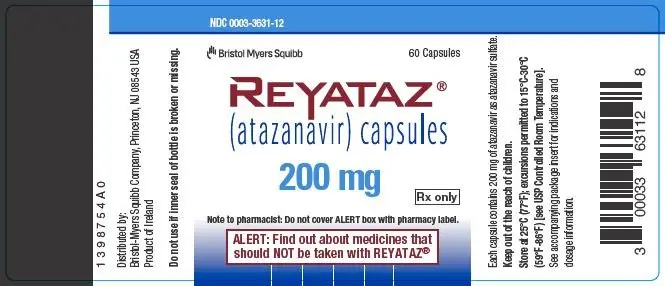 Reyataz 200 mg bottle label