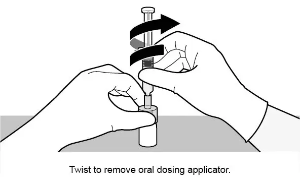 Twist and remove the oral applicator.