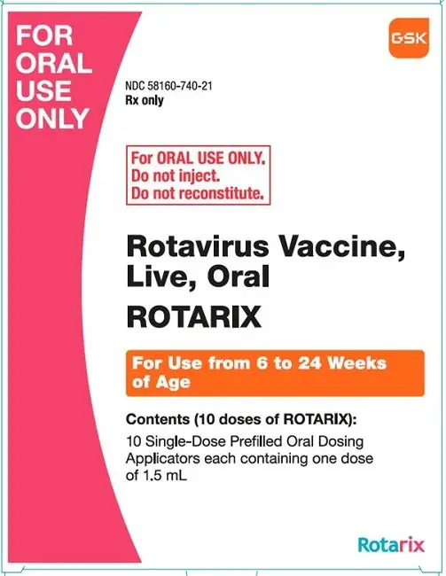 Rotarix Liquid 10 count carton