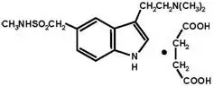 The chemical structure for sumatriptan succinate.