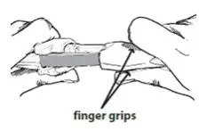 Grip the top and bottom of the snap-off tip.