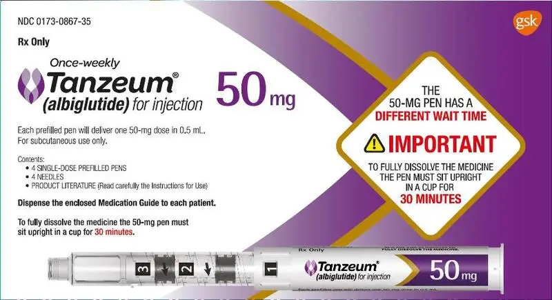 Tanzeum 50mg 4 count carton