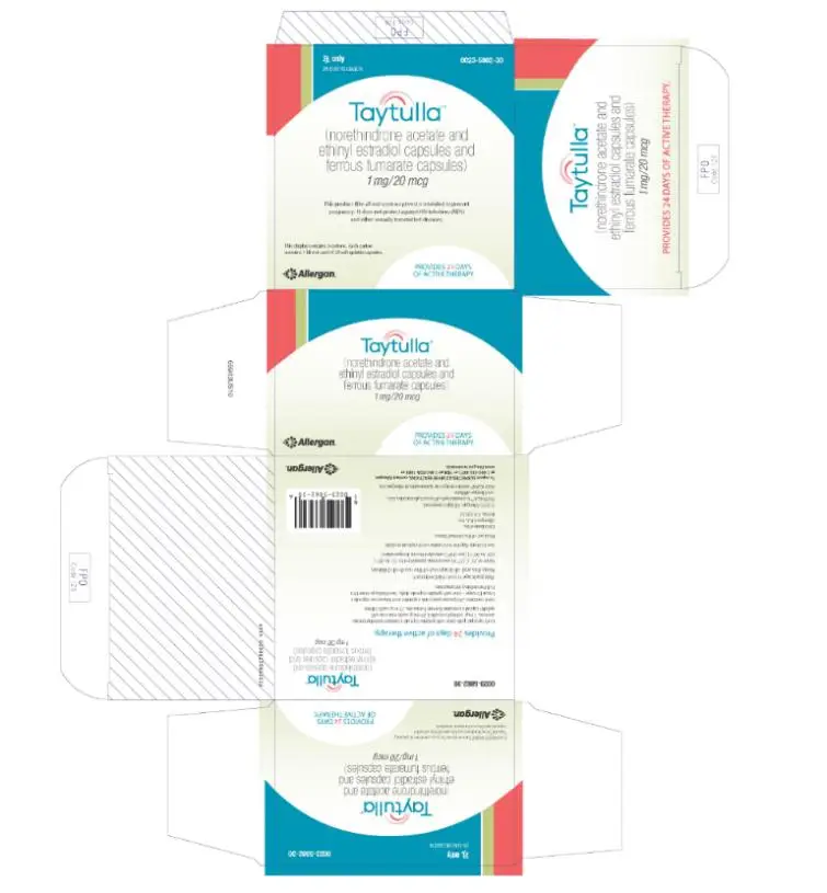 PRINCIPAL DISPLAY PANEL
NDC 0023-5862-30
Taytulla
1 mg/ 20 mcg
28 Day Regimen
Rx Only
