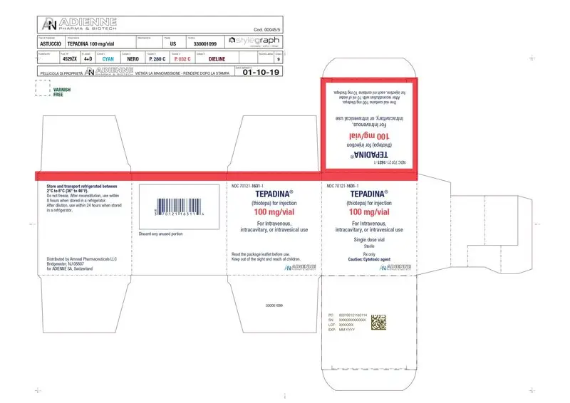 Tepadina 100 mg Carton NDC: 70121-1631-1