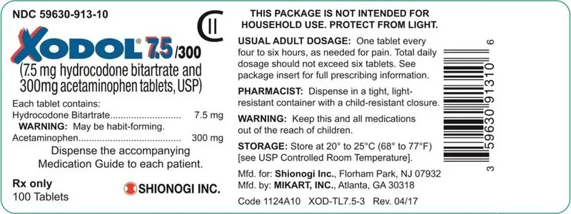 7.5 mg/300 mg 100-count container label