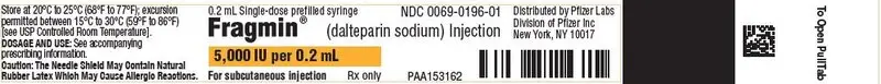 PRINCIPAL DISPLAY PANEL -  0.2 mL Syringe Blister Pack Label - 0196