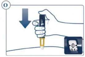 Figure O: press and hold down the dose button