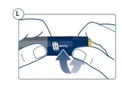 Figure L: Turn the dose selector to correct a wrong dose.