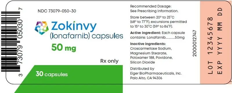 50 mg 30-count Bottle Label