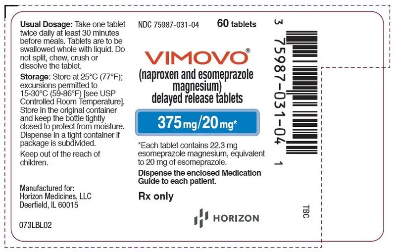 PRINCIPAL DISPLAY PANEL - 375 mg/20 mg Tablet Bottle Label