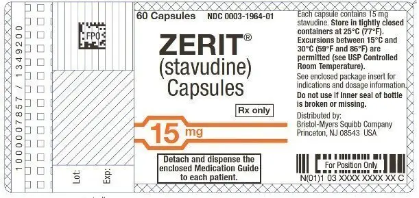 Image Zerit 15 mg Label