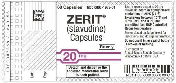 Image Zerit 20 mg Label