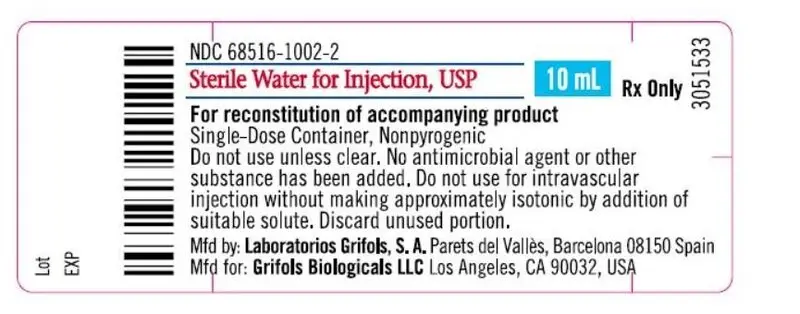 Sterile Water Label 2