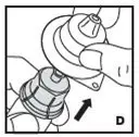 5. Now remove and discard the adapter plastic housing (D).