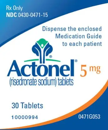 PRINCIPAL DISPLAY PANEL
Rx Only
NDC 0430-0471-15
Actonel
(risedronate sodium) tablets
5 mg
30 Tablets
