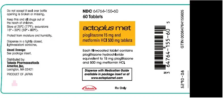 PRINCIPAL DISPLAY PANEL - 15 mg/500 mg Tablet Bottle Label