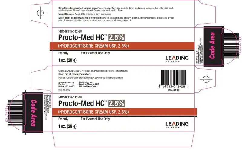 Hydrocortisone Cream USP, 2.5% - Carton