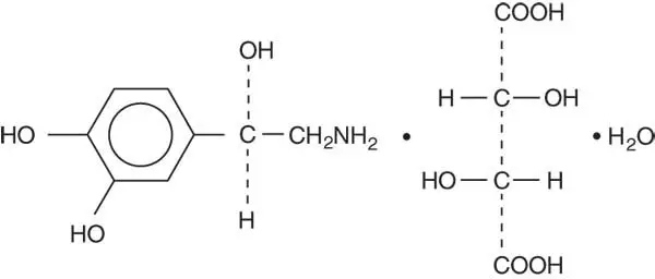 structural formula norepinephrine bitartrate