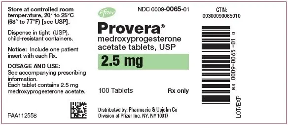 PRINCIPAL DISPLAY PANEL - 2.5 mg Tablet Bottle Label - NDC 0065